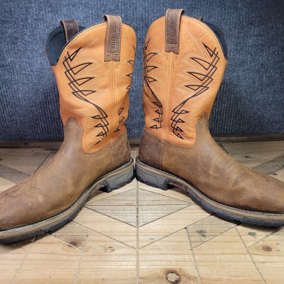 WIDE Irish Setter Men's 9.5 EE Marshall Leather Steel Toe Wellington Work Boots - Picture 5 of 12